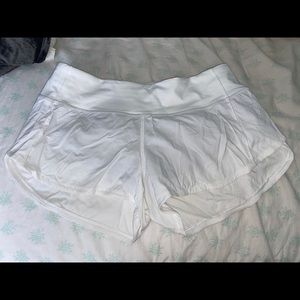White Lululemon Running Shorts